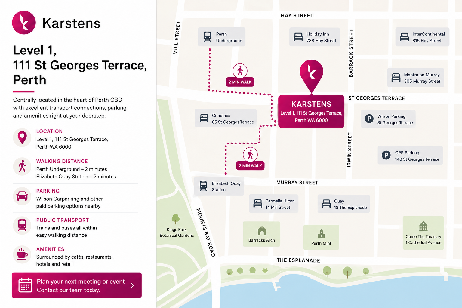 Karstens Perth meeting room at 111 St Georges Terrace